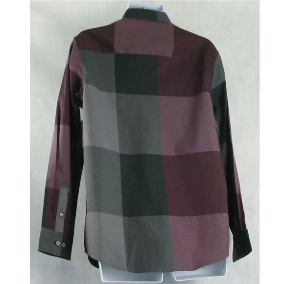 Alfani Men's Long-Sleeve Woven Button-Down Shirt, Port Wine Red Multicolor Plaid - Picture 2 of 3